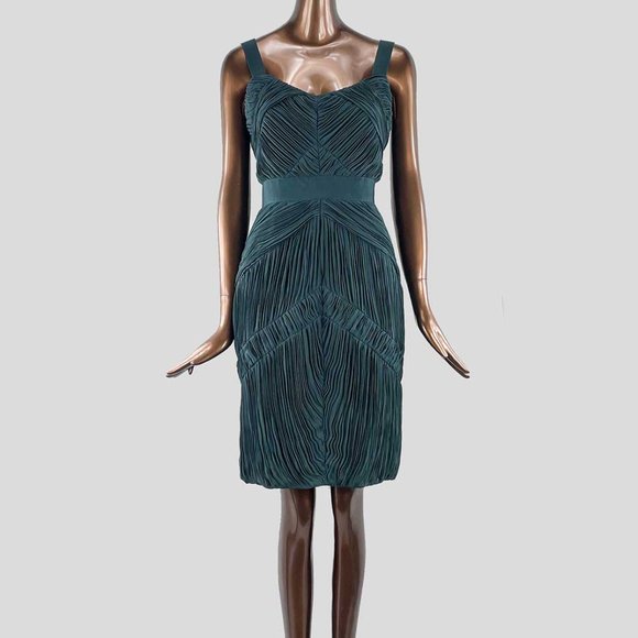 Burberry Teal Pleated Cocktail Dress - Picture 1 of 3